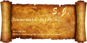 Sauerwald Jolán névjegykártya