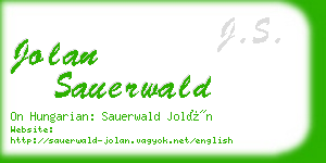 jolan sauerwald business card